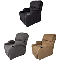 Sillon RECLINABLE Sofa BUTACA Relax REPOSAPIES Posavasos 3 Colores Garantia (Black)